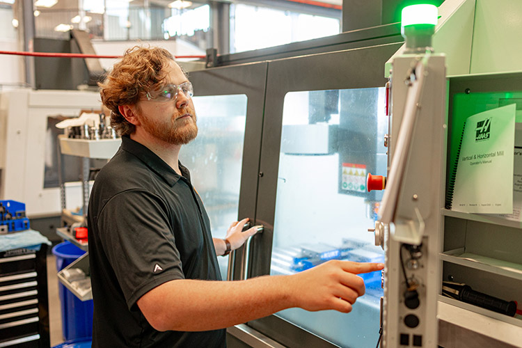 A student works in an engineering lab at the University of Tennessee, Knoxville.