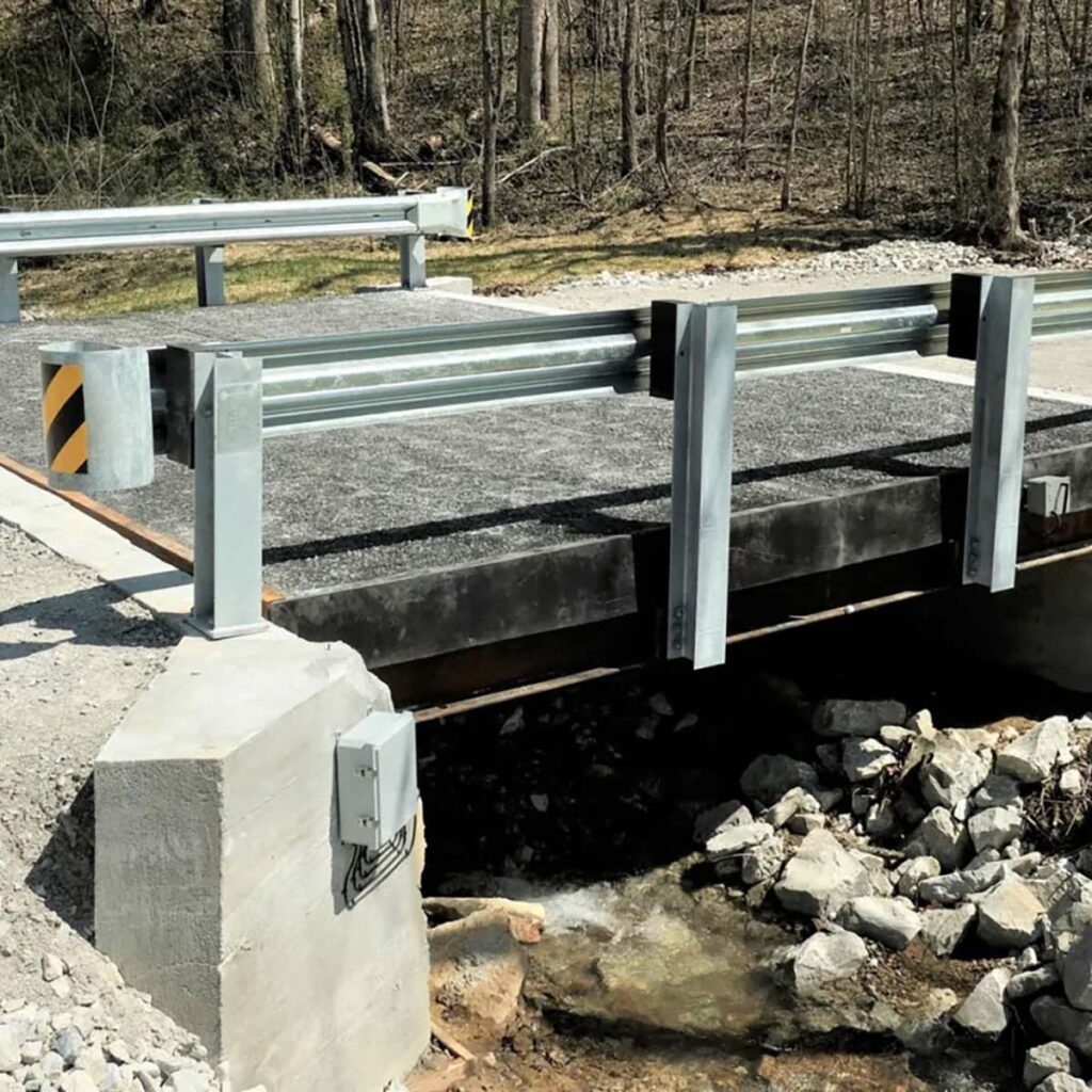 A composite bridge over a creek in Morgan County, Tennessee.