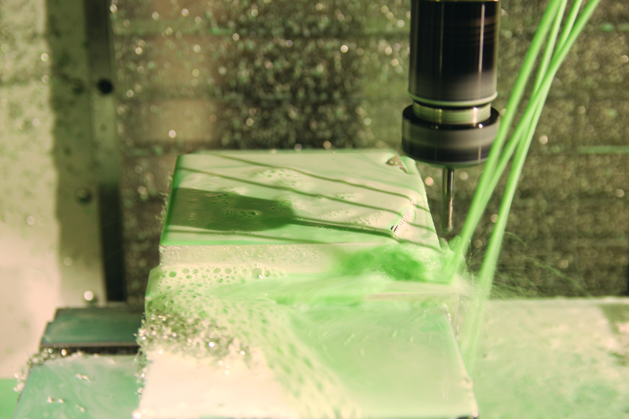 The Fab Lab's vertical mill in action. Used in College of Architecture and Design's Fab Lab piece.