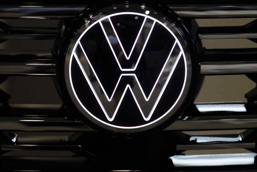 Detail of the Volkswagen logo