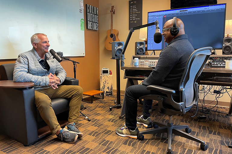 John Sorochan talks to Hallerin Hilton Hill in his studio.