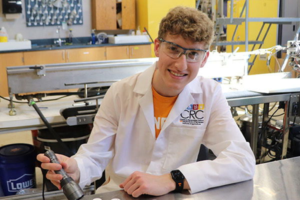 Jakob Scroggins, a UT student in the Department of Materials Science and Engineering at the University of Tennessee