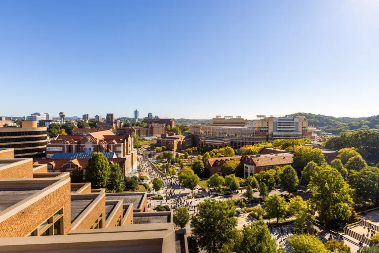 View of UT campus from the top of Hodges Library.