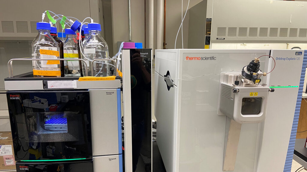 Laboratory equipment at the Biological and Small Molecule Mass Spectrometry Core Facility at the University of Tennessee.
