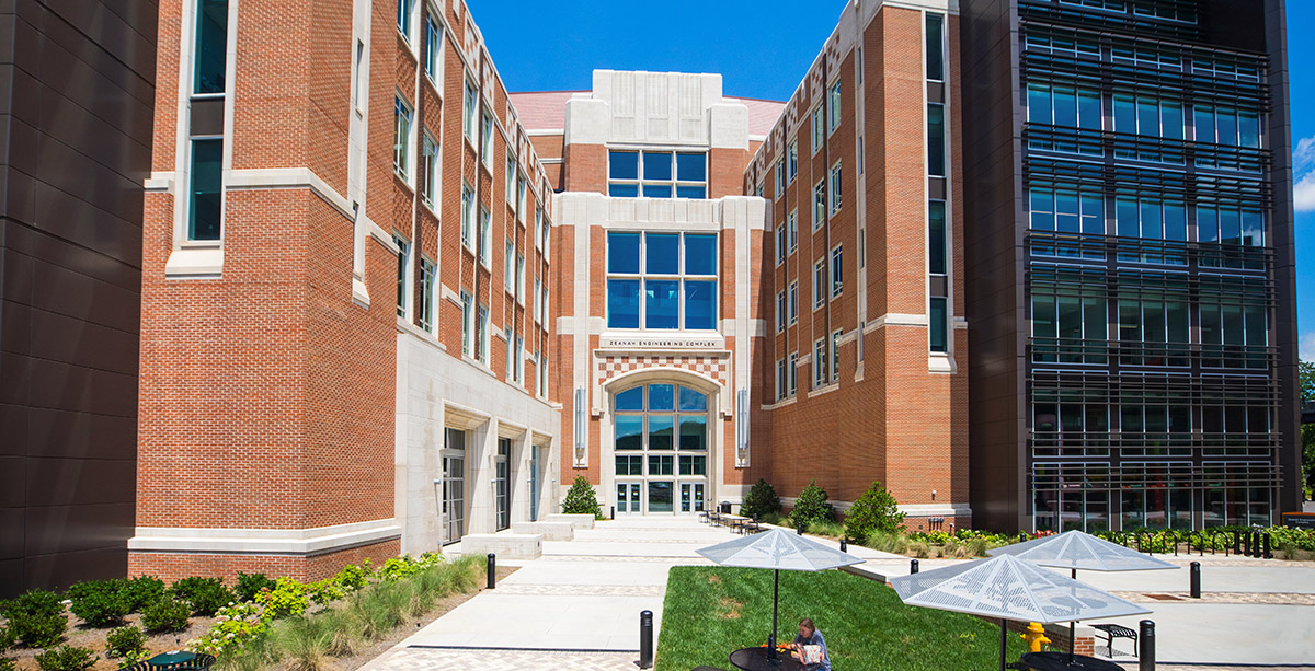 Exterior photo of Zeanah Engineering Complex on the campus of the University of Tennessee