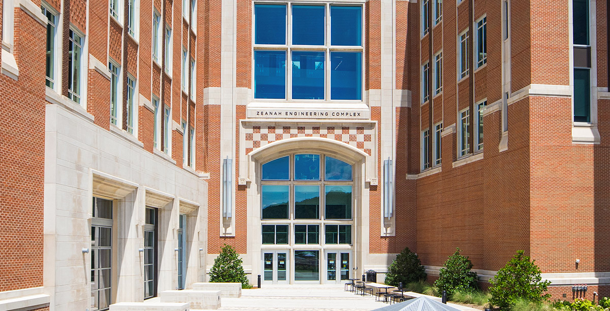 Exterior photo of Zeanah Engineering Complex at the University of Tennessee, Knoxville.