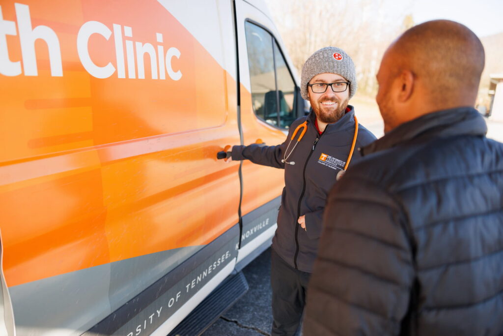 University of Tennessee researcher conducting athletic biomechanics testing
