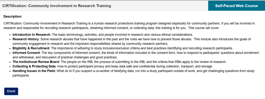 Certification program enrollment process guidance interface