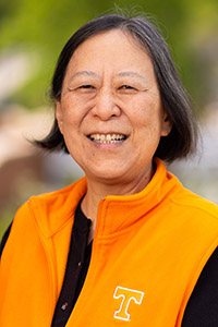 Yilu Liu, a governor's chair professor, environmental portrait for a rockstar faculty member feature on April 08, 2026. Photo by Steven Bridges/University of Tennessee.